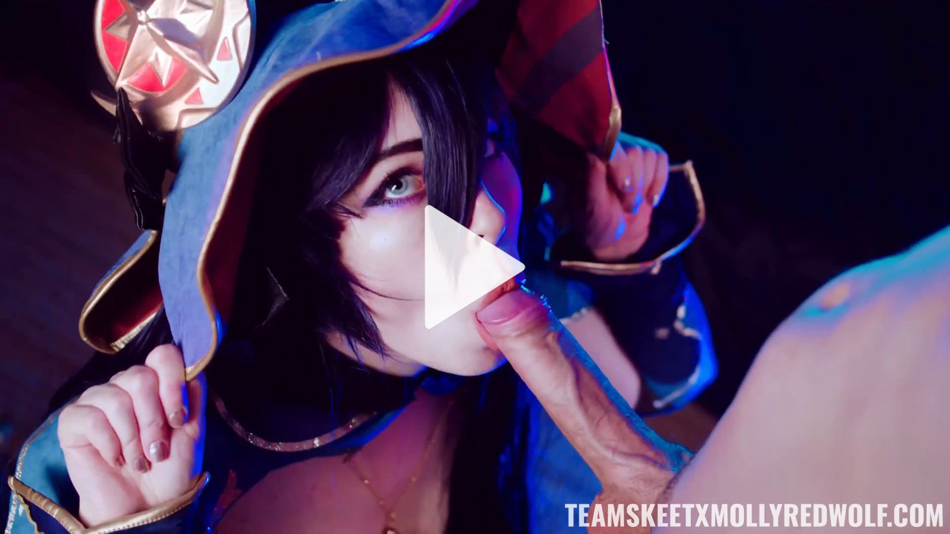[MollyRedWolf] Mona Cosplay Gloryhole and Fuck (Genshin Impact)